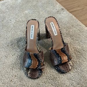 chelsea & violet snake print heels